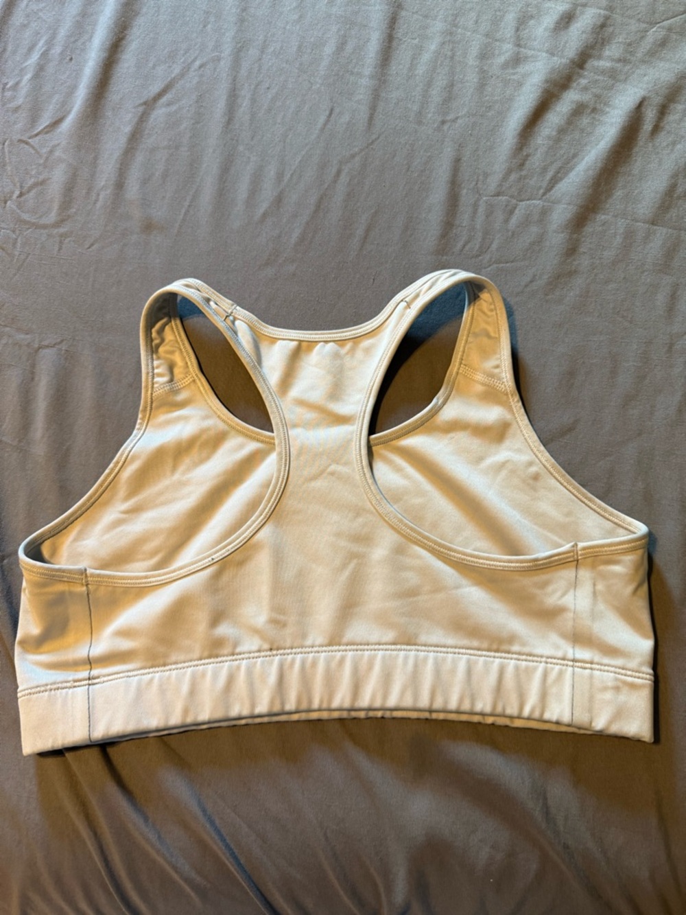 Nike White Racerback Sports Bra with Black Swoosh - Picture 2 of 4